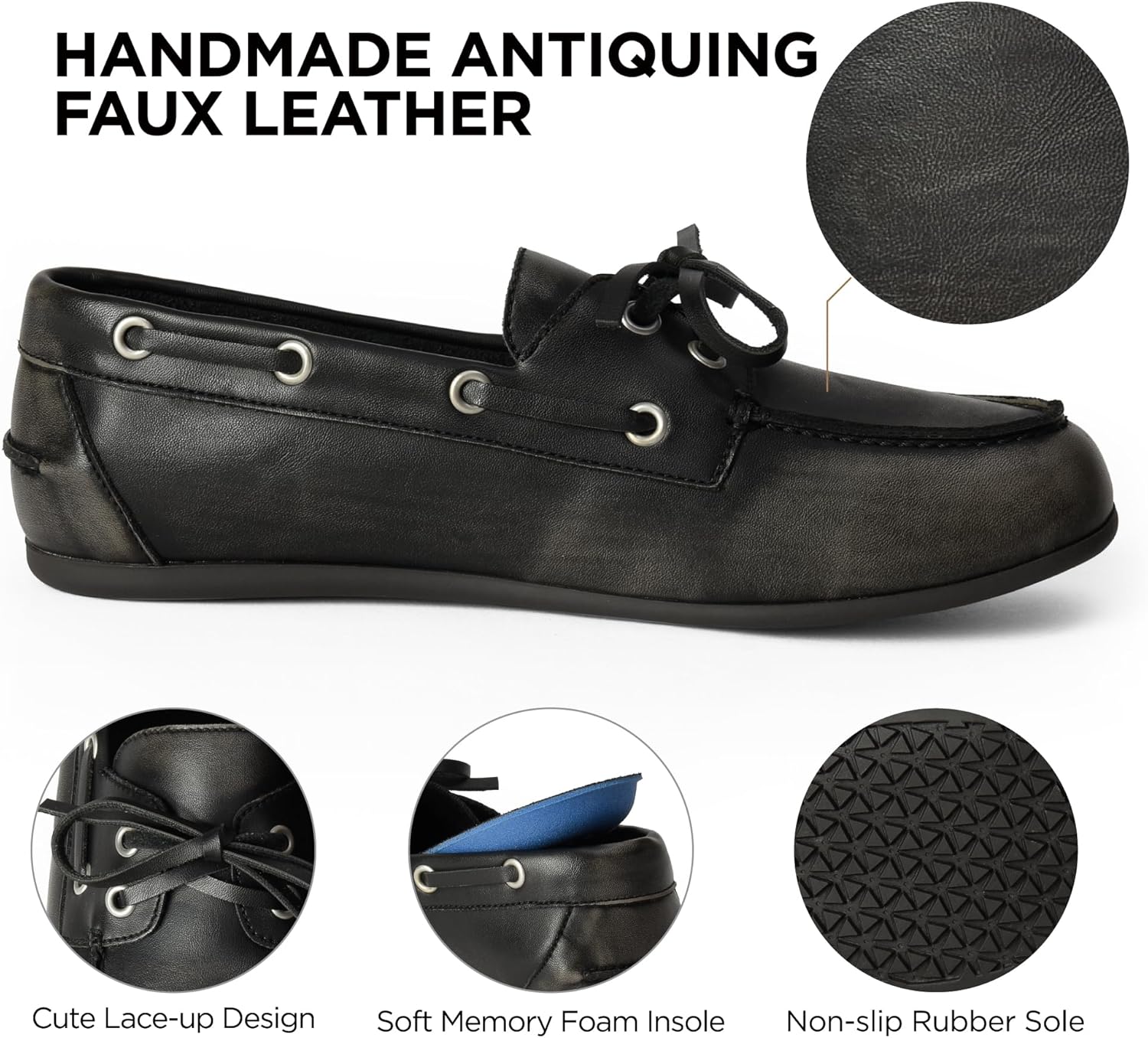 Loafers for Women Slip On Flats Boat Shoes Business Casual Work Comfortable Bow Lace Loafer Dressy Office - Image 4