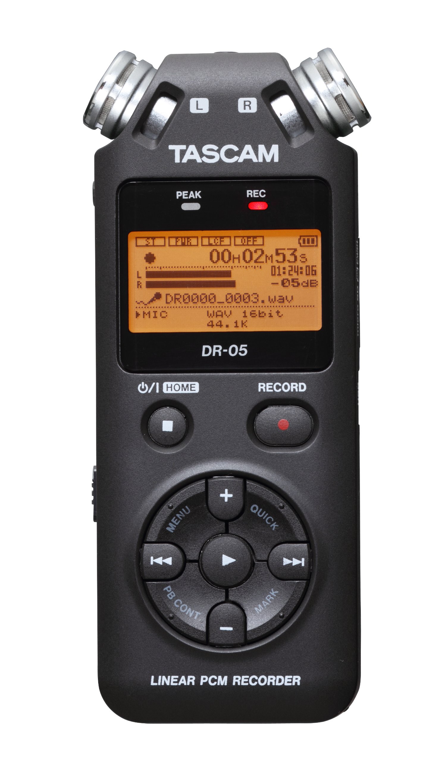 TascamPortable Handheld Digital Audio Recorder with Omnidirectional Microphones, Black (DR-05)