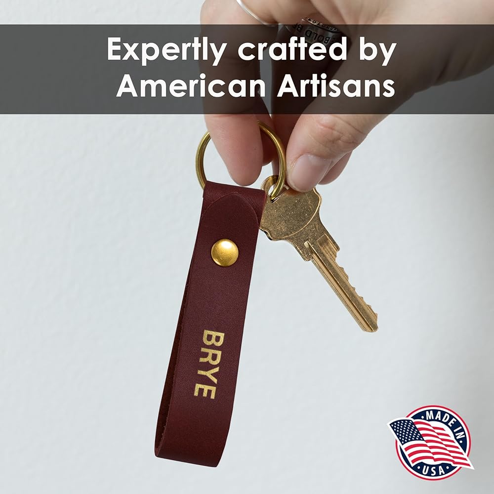 Amazon.com: Northwind Personalized Full Grain Leather Keychain