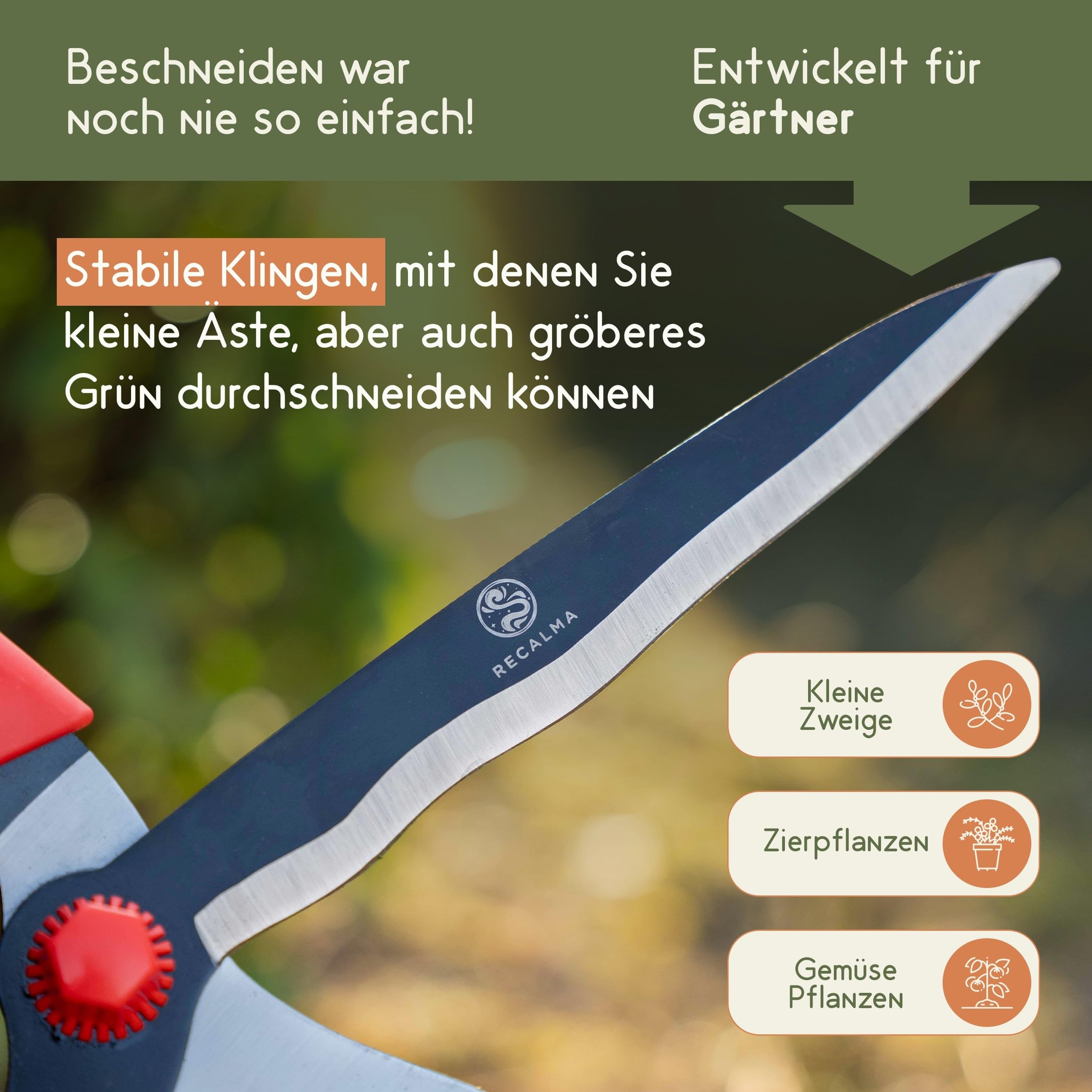 Teleskop Heckenschere, ausziehbare Griffe 65–88 cm, Bypass-Klingen aus legiertem Stahl, leichtes ergonomisches Gartenwerkzeug für Hecken, Sträucher & dünnere Äste