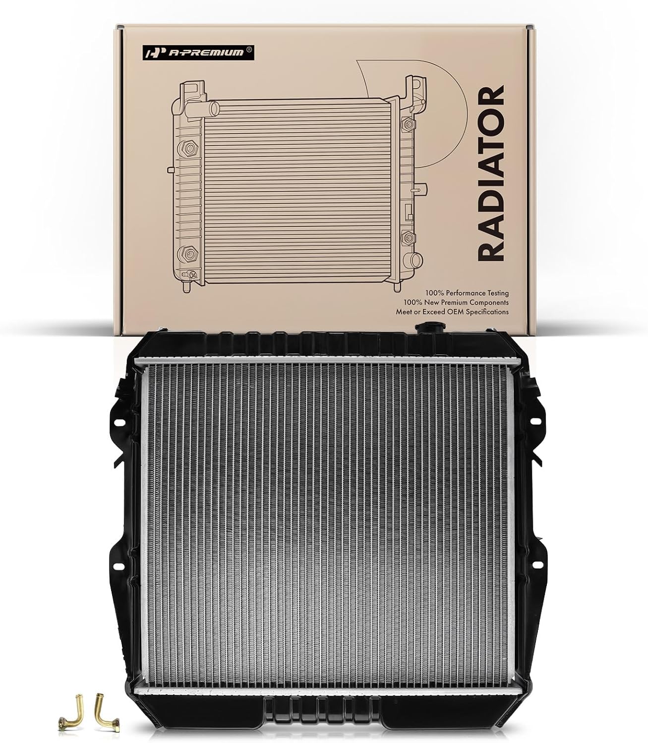 A-Premium Engine Coolant Radiator Assembly with Transmission Oil Cooler Compatible with Toyota 4Runner & Pickup, 1988-1995, V6 3.0L, Automatic Transmission, Replace # 1640065030