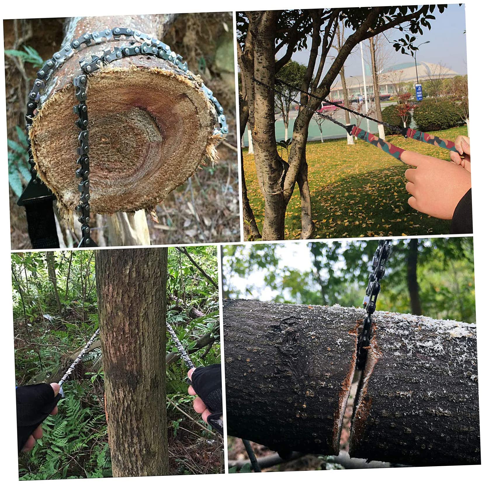 BESPORTBLE 2pezzi Segando Rami Con La Catena Manuale Da Campeggio Attrezzo Per Escursioni Potatura e Emergenze Include Borsa Portatile e Manico Corda Resistente