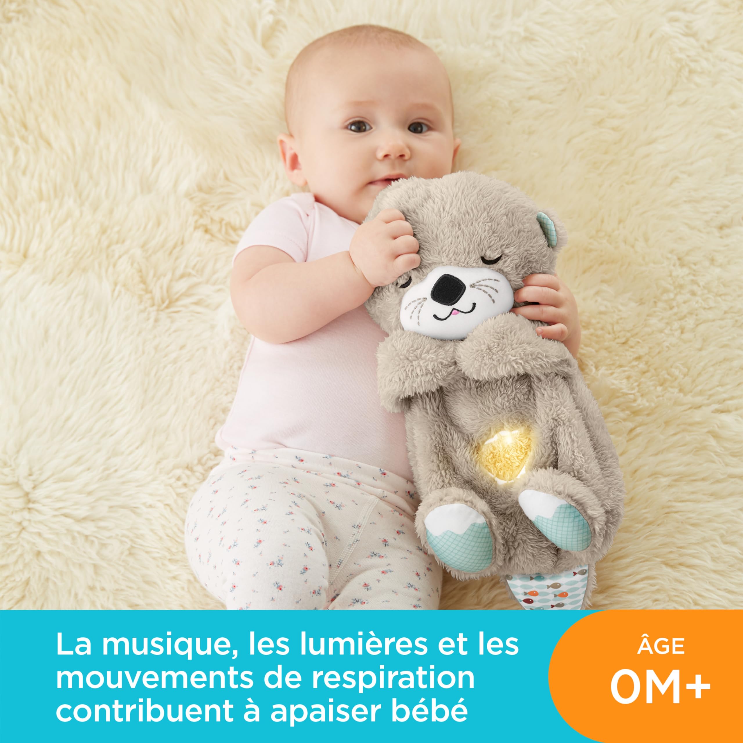 Peluche Respirante Pingouin Gris – Mouvement Respiratoire, Lumières Et Musique Douce, Cadeau Nouveau-Né Sensoriel