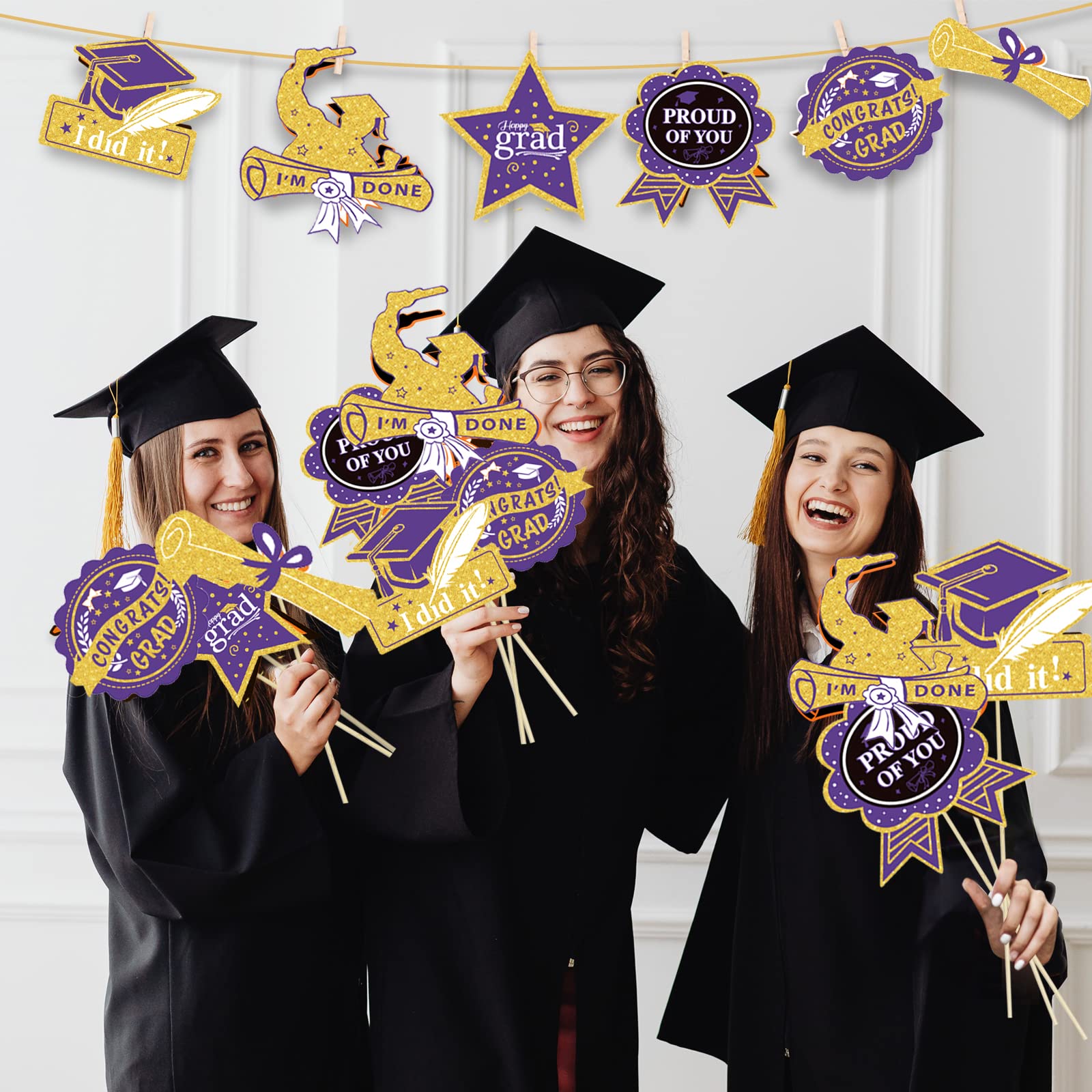 Graduación Morada Y Dorada