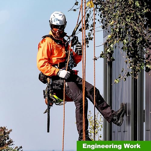 Miniatura 5 de CRAYZA Cuerda de poliéster trenzada doble 12 pulgada x 100 pies cuerda de aparejo arborista fuerte 48 hebras para trabajo de árbol tirar de vela