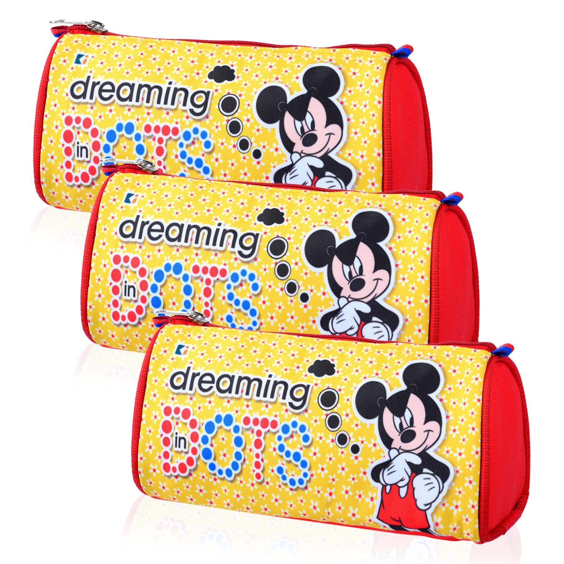 Kuber Industries Pack of 3 Pencil Pouch | Multi-Purpose Travel Pouch | Kids Stationary Pencil Case | Pencil Utility School Pouches | Geometry Box | Disney Mickey Dots | Large | Yellow (B0CZRGRXNZ) Amazon Price History, Amazon Price Tracker