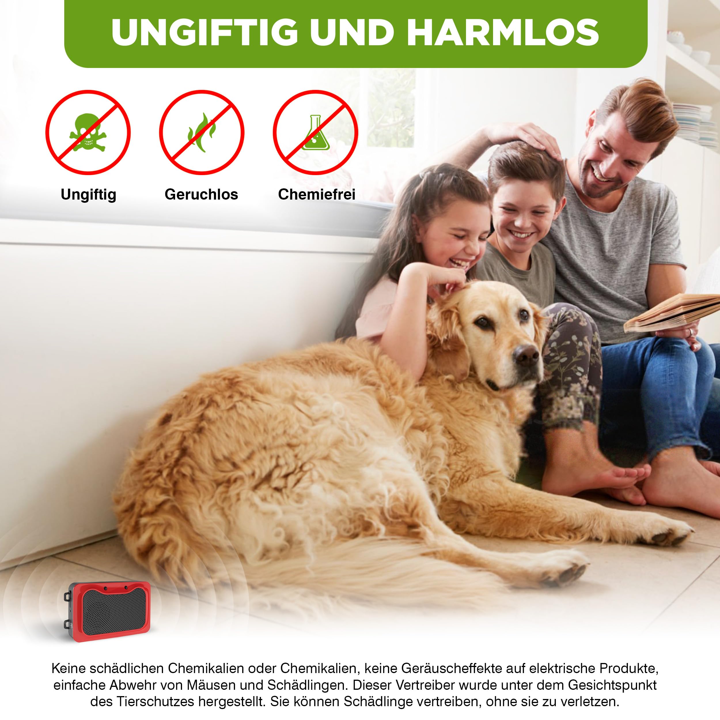 ISOTRONIC Marderschreck mit LED-Blitzlicht & Ultraschall – Batteriebetriebene Marderabwehr für Auto, Dachboden, Garage & Haus – Marderschutz gegen Marder, Mäuse, Ratten & Siebenschläfer (2 Stück)