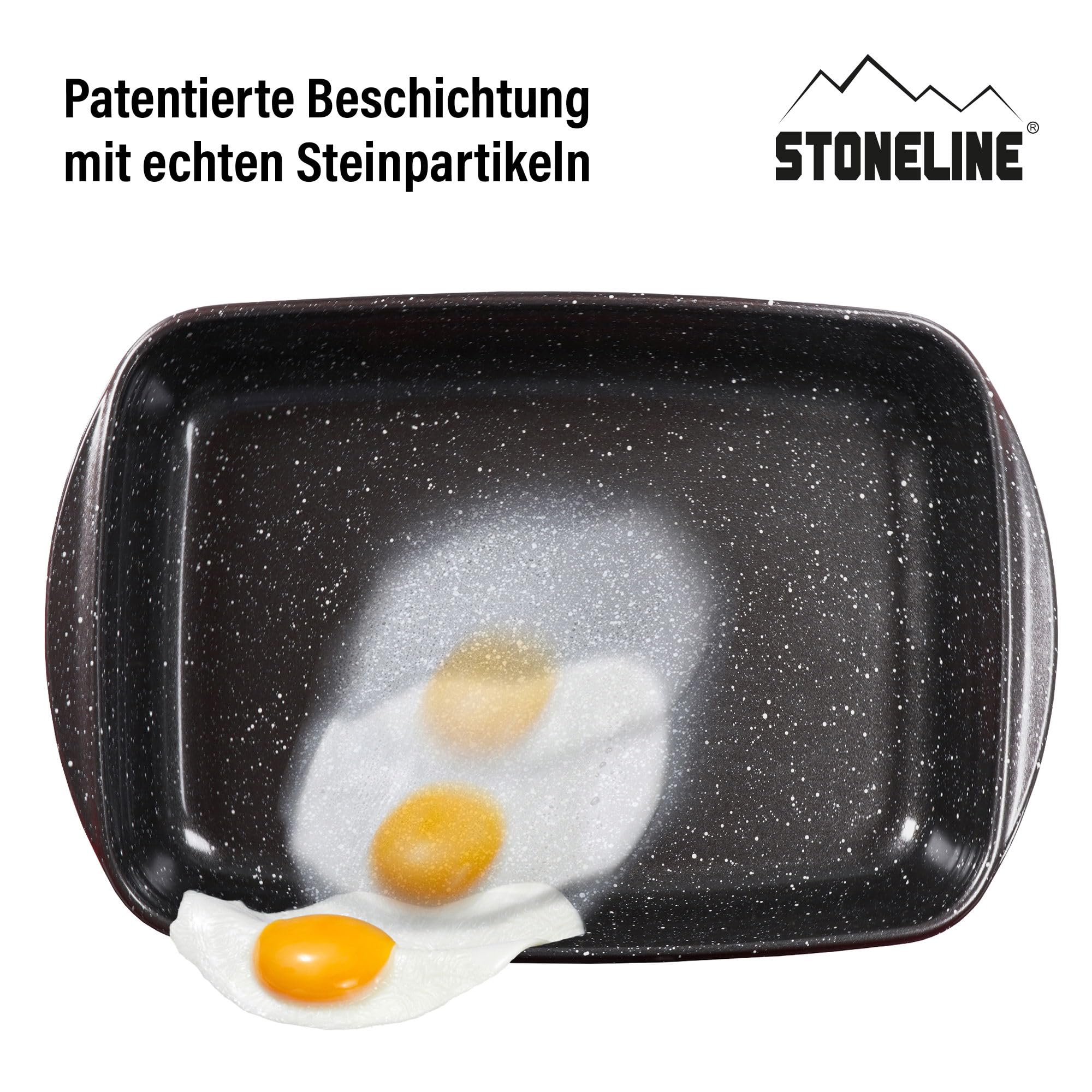 Plat à Gratin STONELINE En Verre Borosilicaté 34x24x6,5 Cm - Revêtement Antiadhésif Aux Particules De Pierre