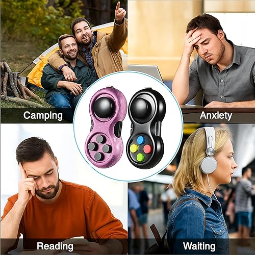 Miniatura 22 de Skylety 2 piezas de juguetes para la ansiedad para adultos, almohadilla de cesta de Navidad, para aliviar el estrés, cubo de clicker, juguete