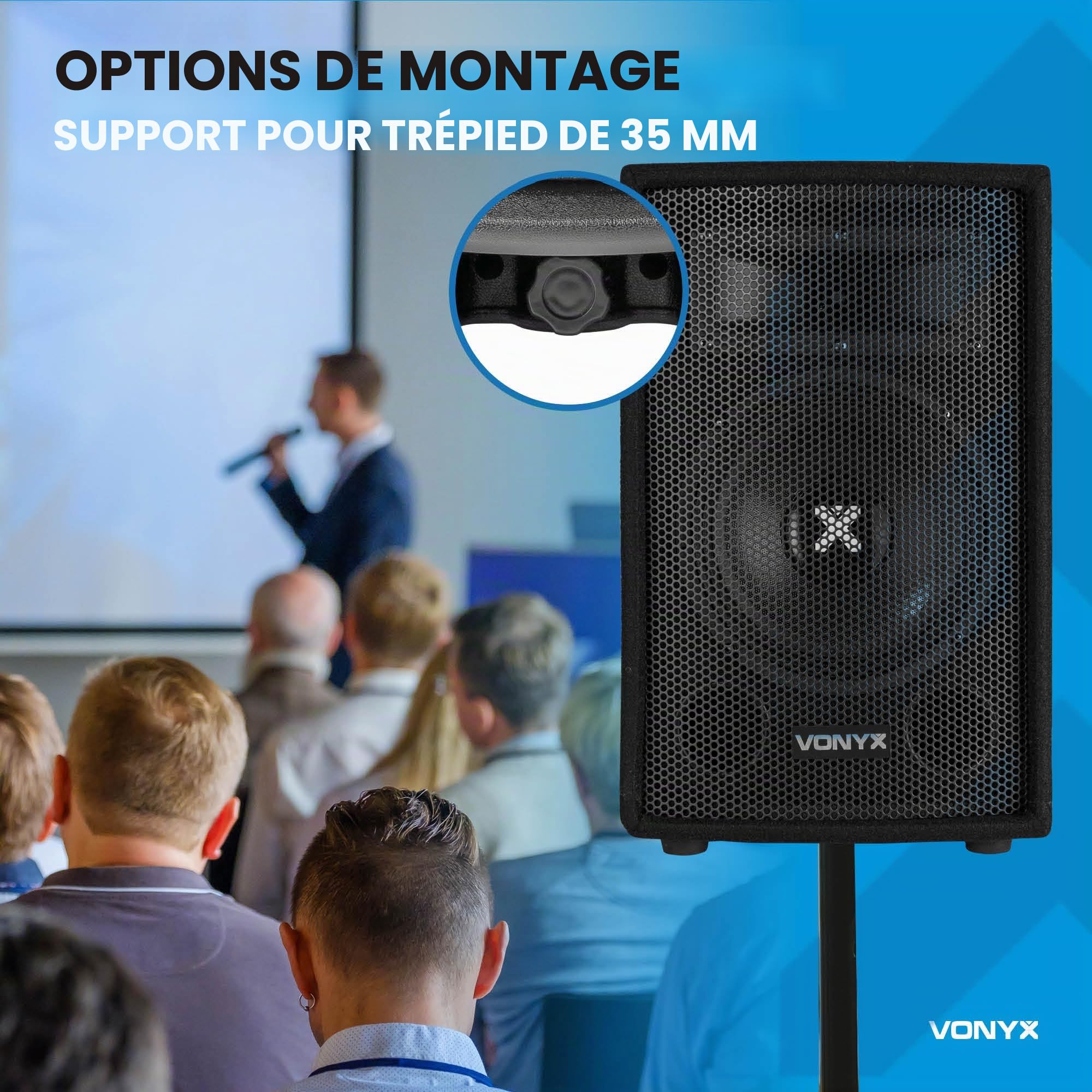 VONYX Pack Sono - 2X Enceintes Passives 800W, Woofer de 15 Pouces, Poignées de Transport, Set de Pieds d'Enceintes et Sacoche, Idéal pour DJ Mobiles