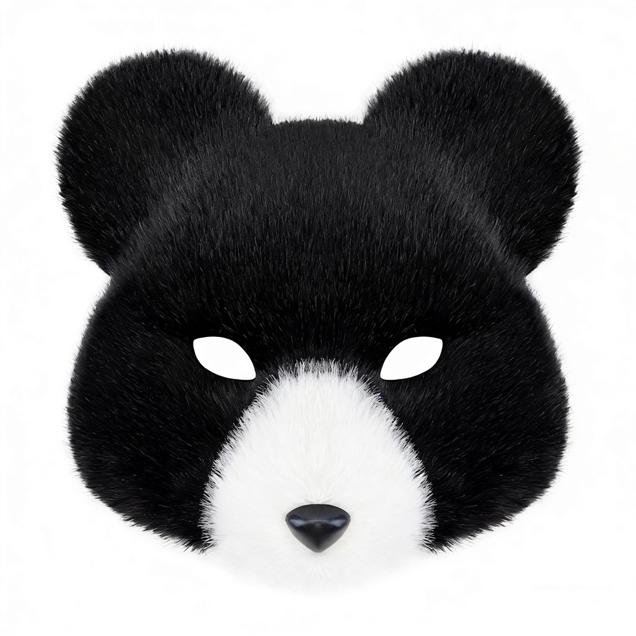 Cosplay plush half-face bear mask, realistic plush bear mask orc costume, suitable for Halloween animal cosplay performances and parties. (Styles 2)