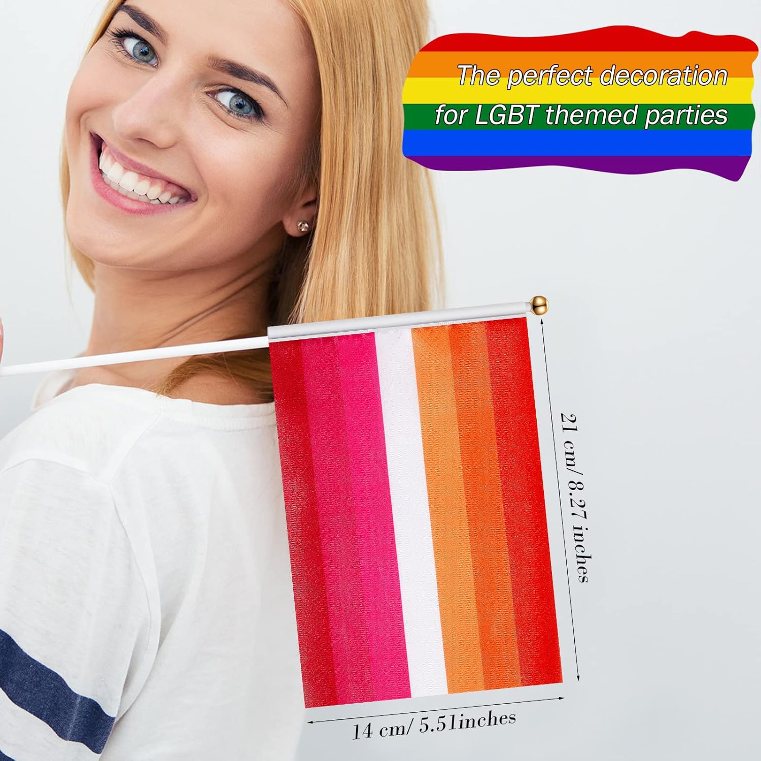 Weewooday 36 Pcs Mini Pride Flags Set LGBT Small Flag Hand Held Progress Rainbow Gay Genderqueer Asexual Nonbinary Lesbian Intersex Transgender Genderfluid Abrosexual Pansexual Bisexual Gay Supplies - Image 2
