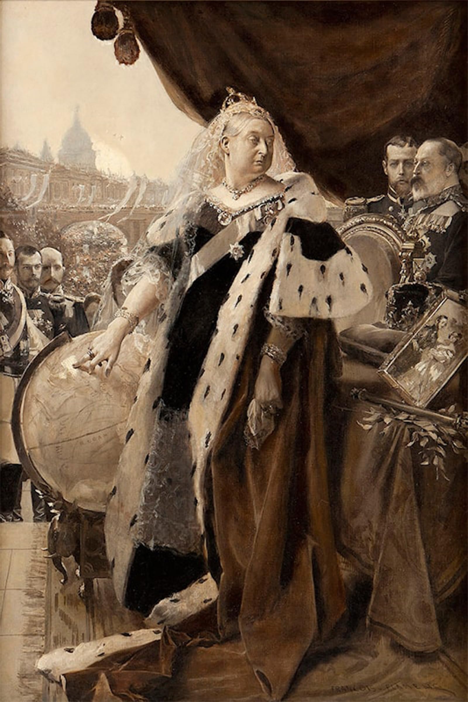SERENDIPITP Abstract Painting Mural Print Picture Wall Decor Painting Queen Alexandra by Francois Flameng Vintage Wall Artwork for Home Decor 60x90cm