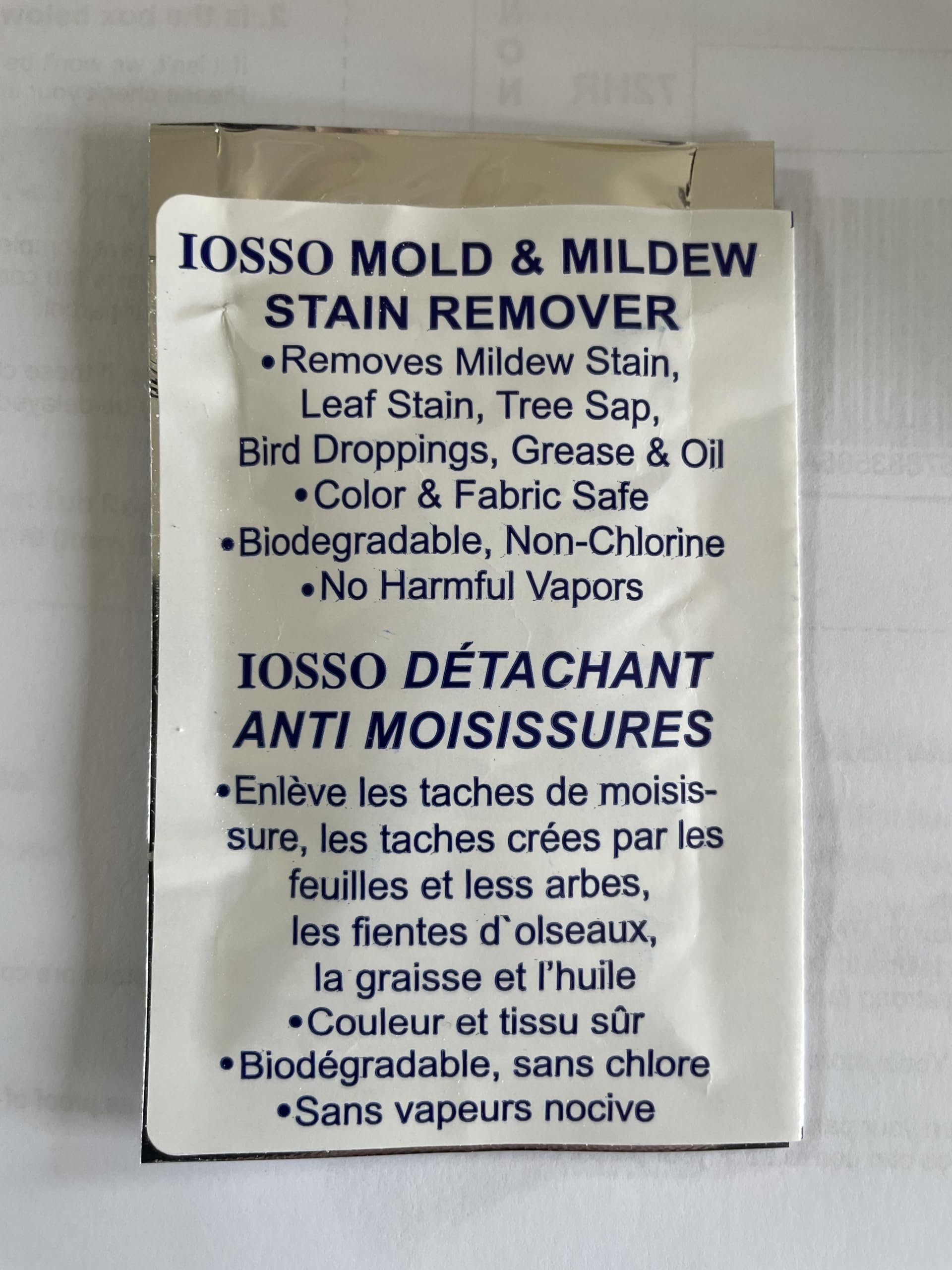 Iosso MOULD & MILDEW STAIN REMOVER CONCENTRATED POWDER MOLD CANOPY CANVAS CLEANER TENT AWNING