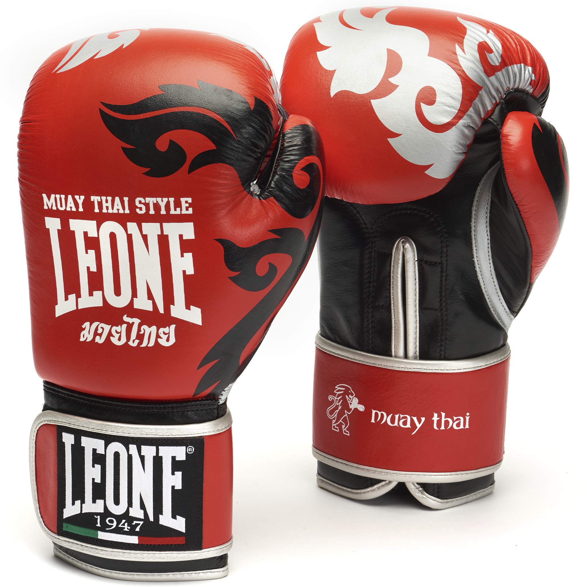 LEONE 1947 Muay Thai Unisex Adult Gloves, Red (Red), 10 oz — image 1