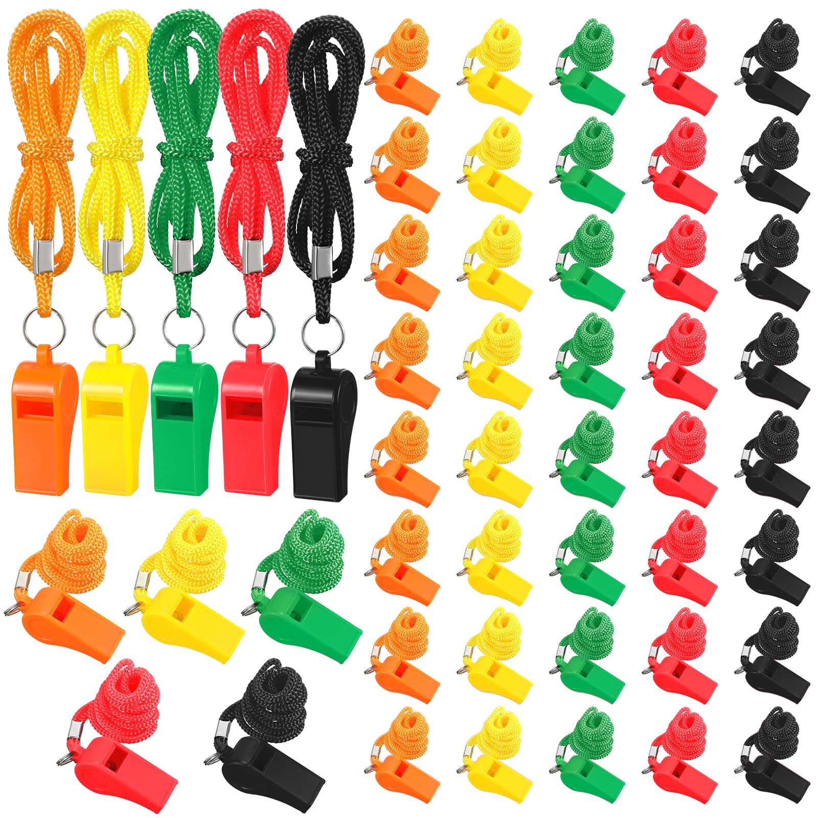 Honoson Sifflet pour adultes avec lanière en plastique - Sifflet de sécurité d'urgence pour survie, entraîneurs, randonnée, camping en plein air