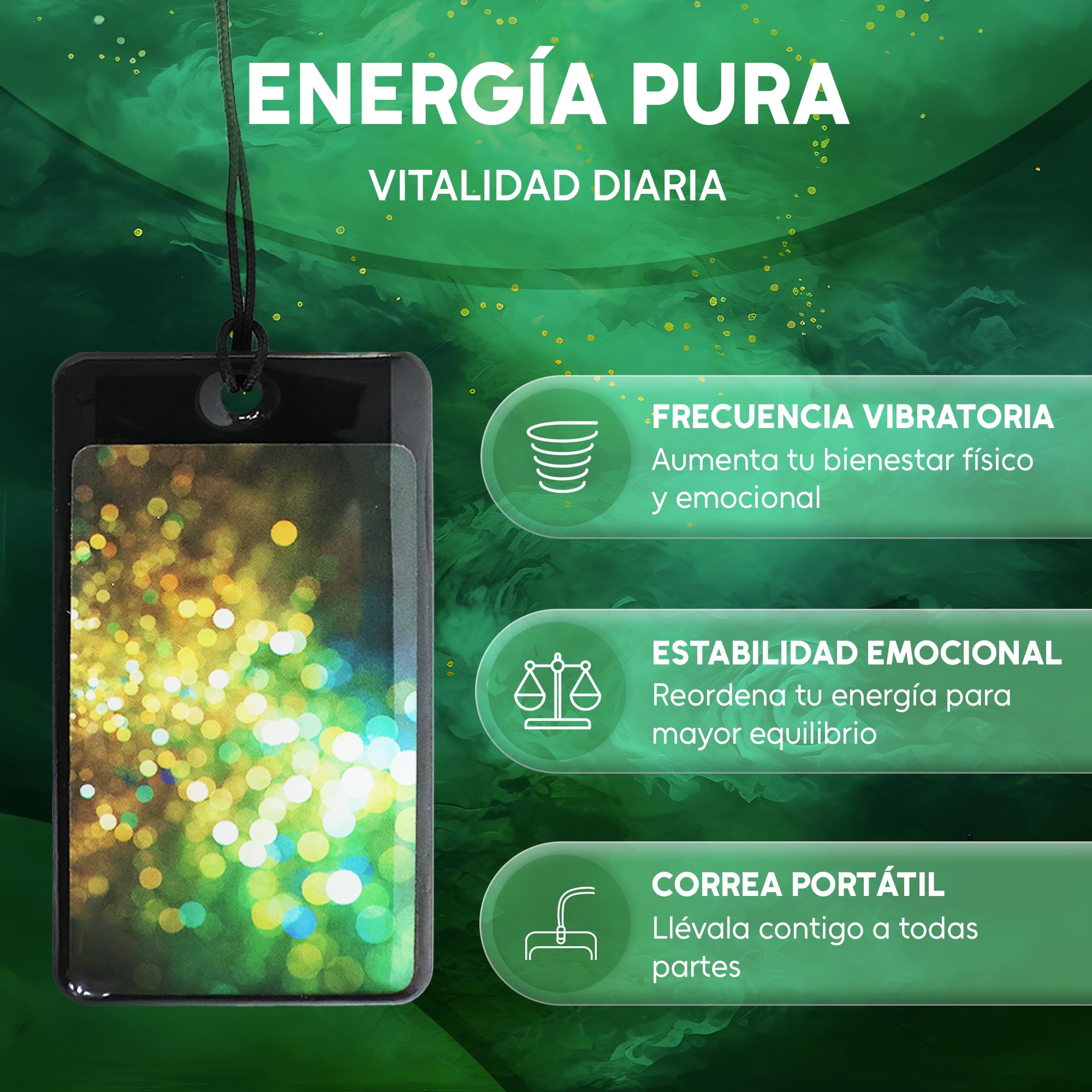 Tarjeta Cuantica Original para Sanacion, Concentracion - Incluye E-book Guia y Cordon Ionizante