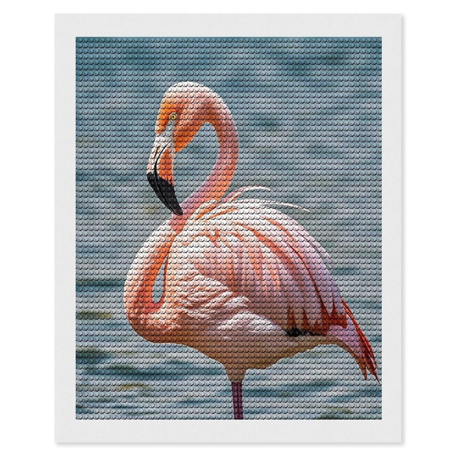 FekiLoot Pink Flamingo Diamond Painting Kits for Beginners DIY Diamond Art Kits for Adults Full Drill Round Diamond Dot Gem Art Painting Fun DIY Crafts for Home Kitchen Wall Decor Gift 16"x20"