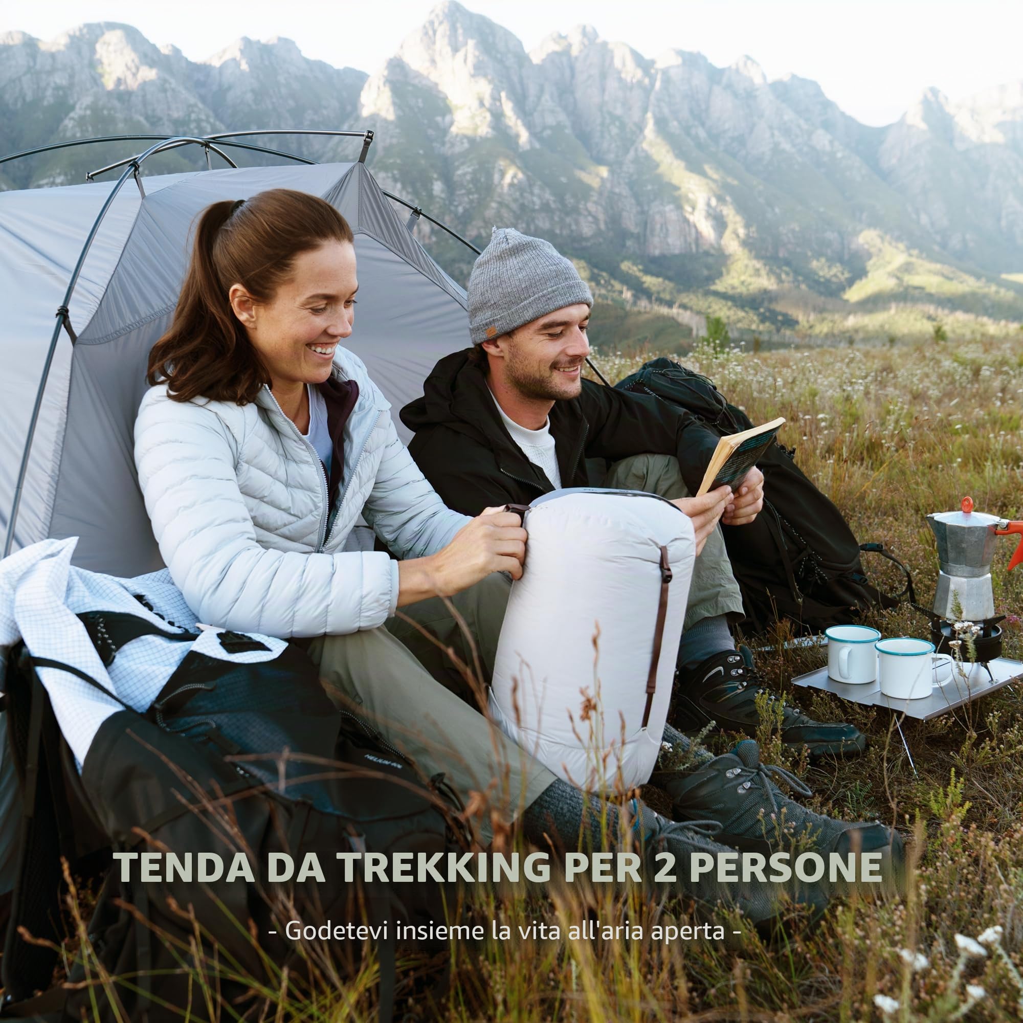 Naturehike Cloud Creek - Tenda da campeggio per 2 persone, ultraleggera, in alluminio 7001, protezione solare e impermeabile, per escursioni, avventure all'aperto (verde foresta/2 persone)