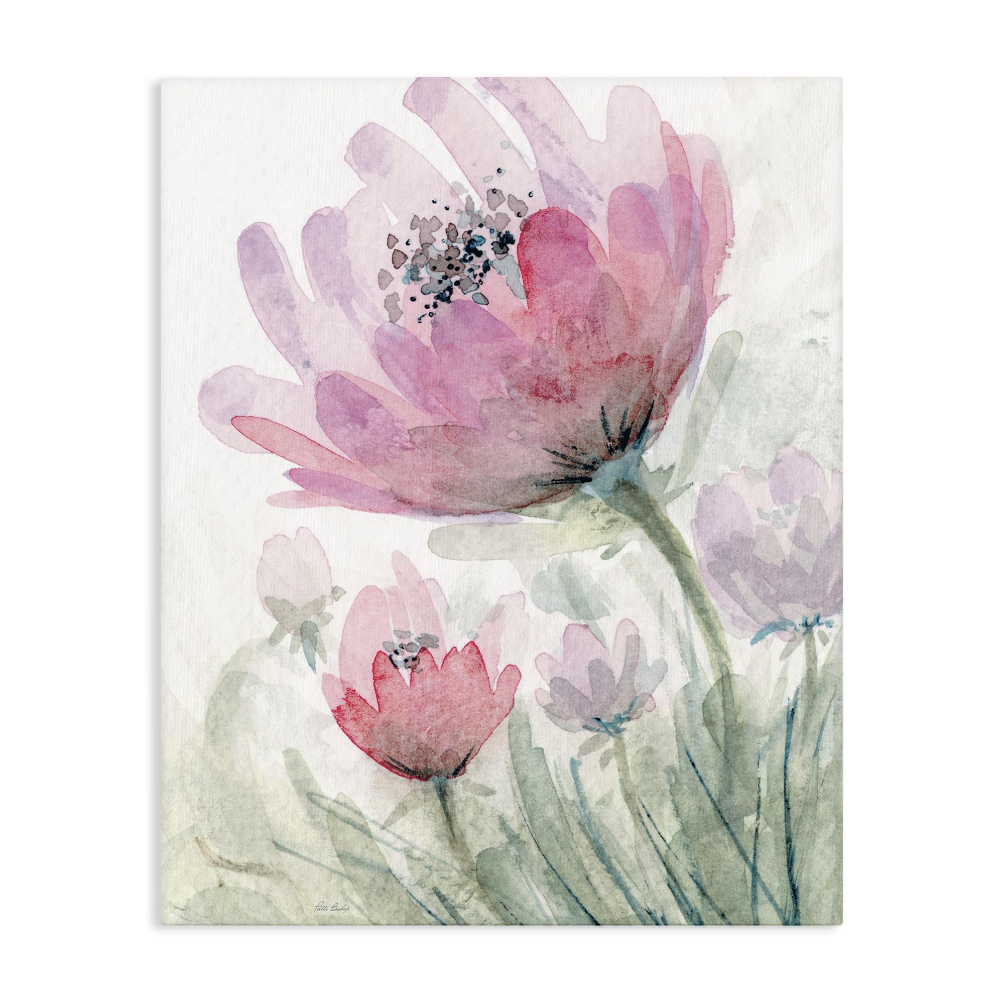 Stupell Industries Pastel Watercolor Floral Blossoms 'Pink Flower Blossoms', Canvas Art, 24 X 30 Inches, Easy To Hang And Sturdy, Made In Usa, By Patti Bishop