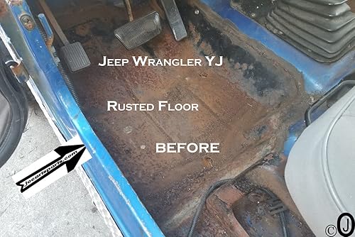 Miniatura 3 de Se adapta a Jeeep Wrangler YJ - Cubierta de piso delantera con placa de diamante de aluminio negro