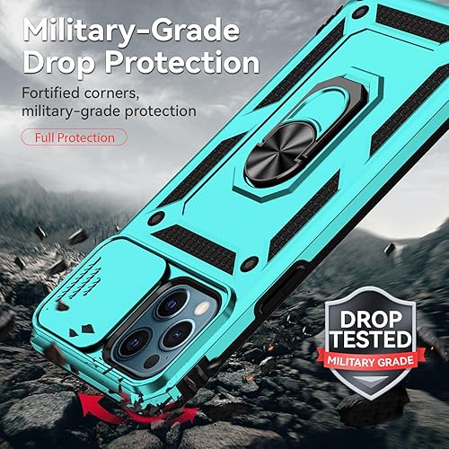 Miniatura 5 de Funda para iPhone 12 Pro Max con cubierta para lente de cámara, protector de pantalla HD, protección contra caídas de grado militar, soporte de