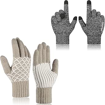 Achiou Touch Screen Gloves Thermal Knit