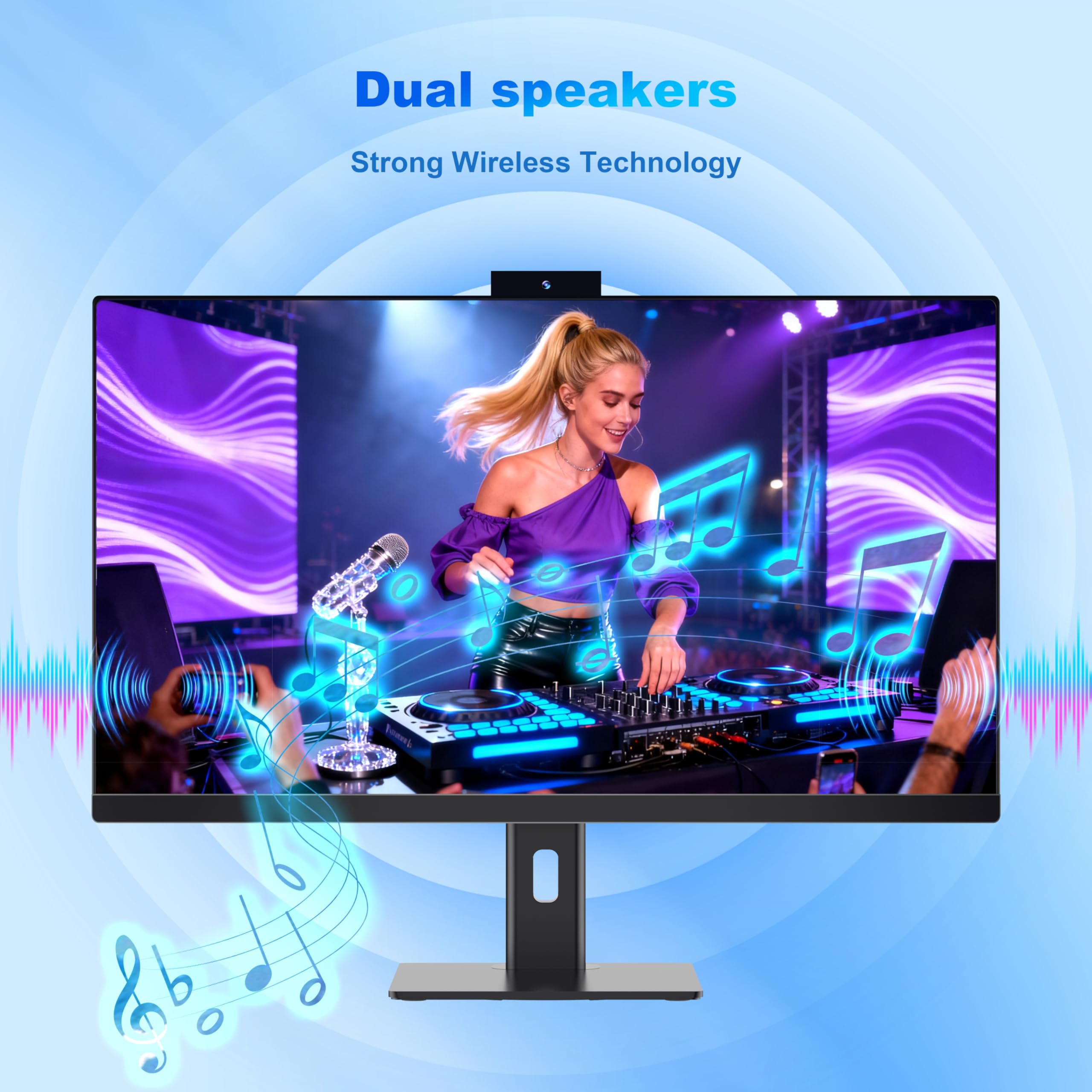 Ordenador todo en uno de 27 pulgadas Core i7 (hasta 3,0 GHz) 512 GB SSD 16 GB RAM PC con pantalla giratoria, cámara web oculta, WiFi6 doble banda Bluetooth 5.3 - Ideal para teletrabajo, edición de