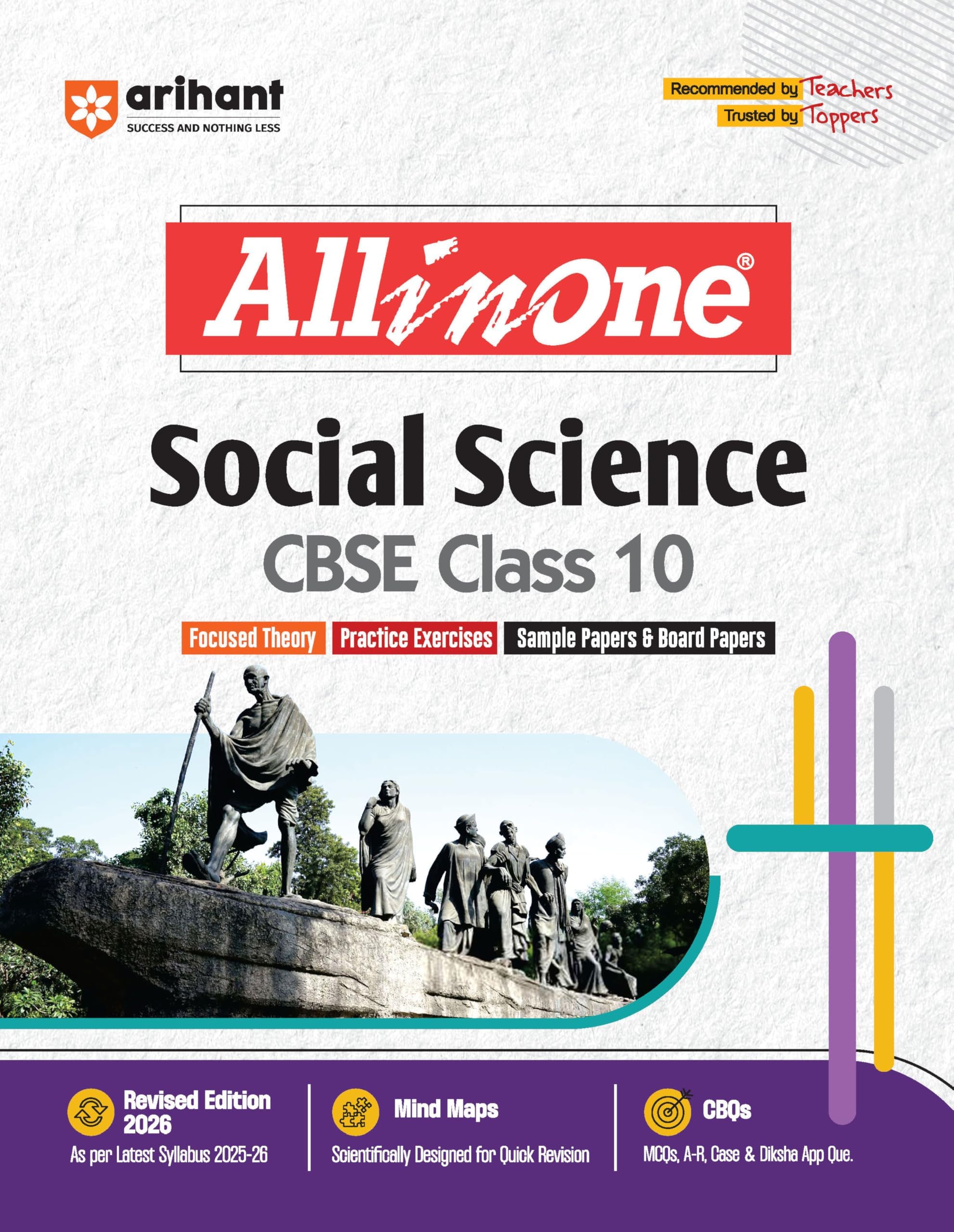 Arihant All in One Social Science Class 10 for CBSE Exams 2025-26 | Revised Edition as per latest syllabus I Mind Maps, CBQs, Focused Theory, Practice Exercises, Sample Papers