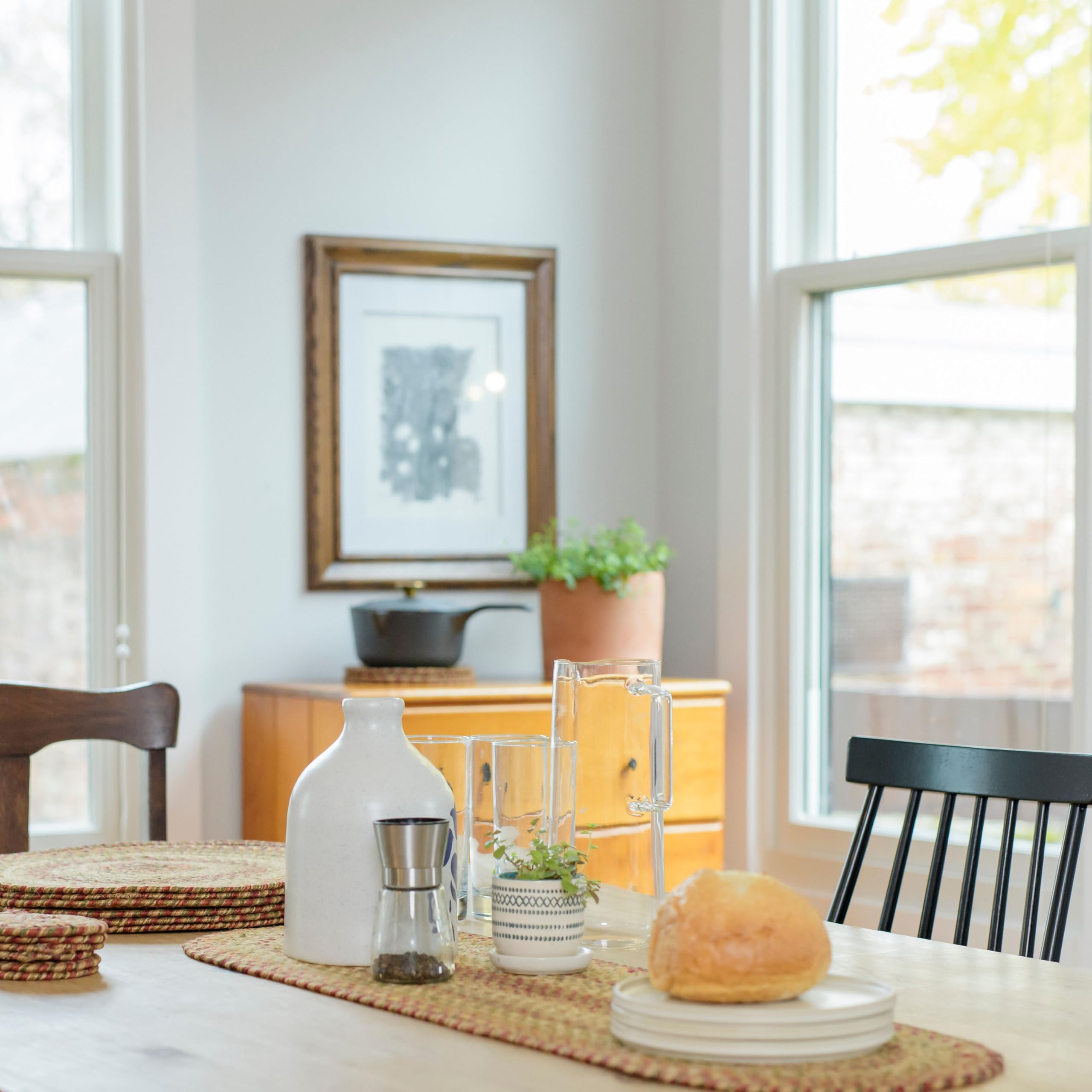 Homespice Harvest Jute Braided Table Runner, Warm Country Decor, Set of 2, Multicolor Oval 8x28 - Also Ideal as Stair Treads - Rich Colors, Easy to