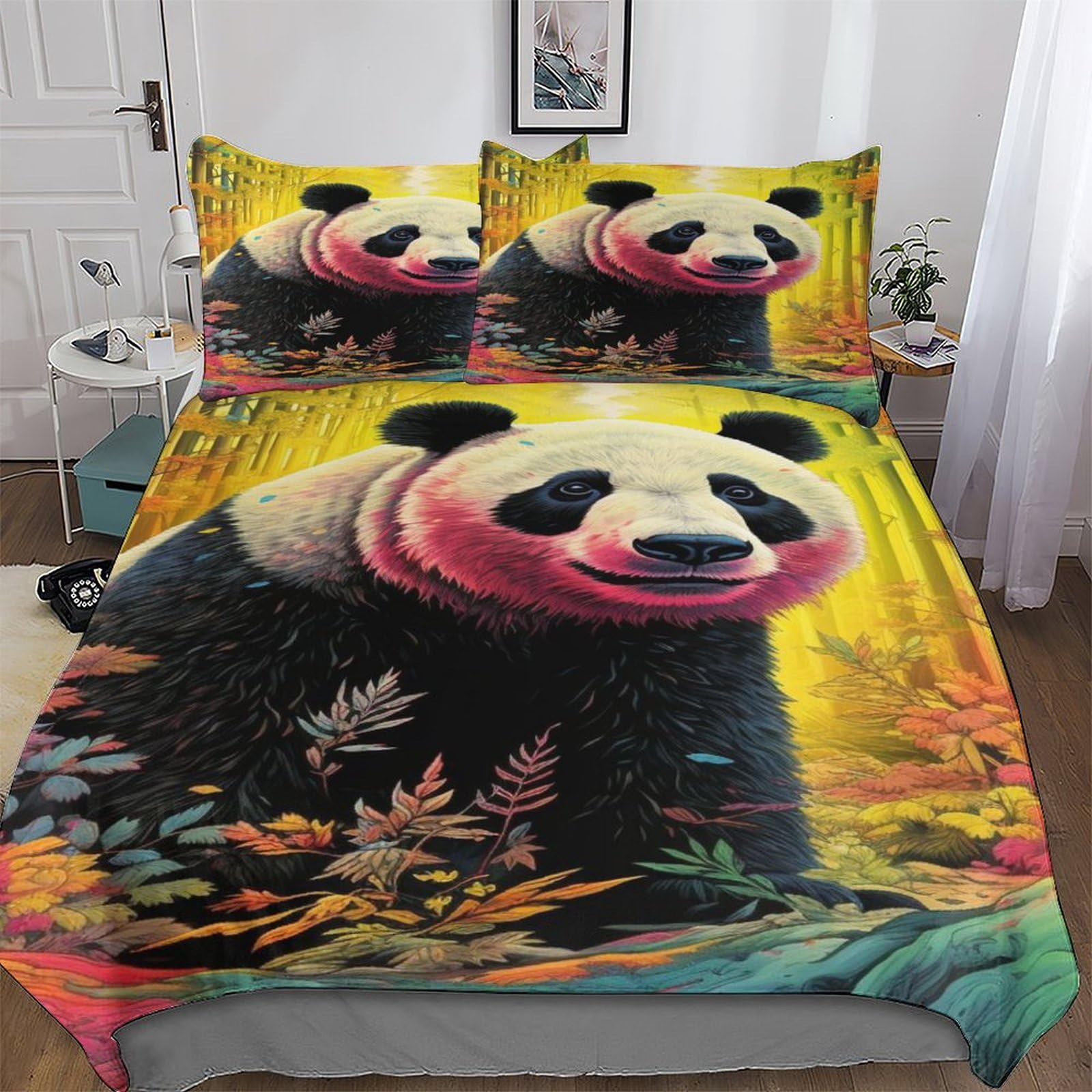 Parure de lit panda hypoallergénique contre les allergies nocturnes