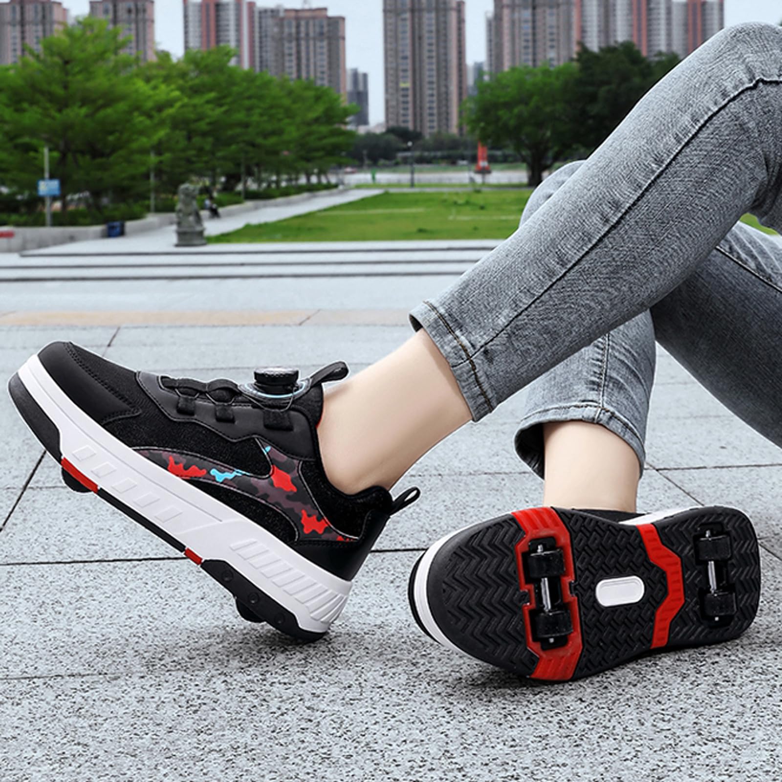 Zapatillas Deportivas con Ruedas para niños,Zapatillas con Ruedas niño,Zapatillas con Ruedas,2 en 1,Multiusos,Retráctil,para Pascua Cumpleaños,Navidad,Regalos creativos de Vacaciones