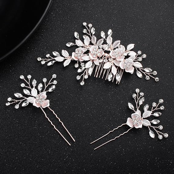 Oriamour Hair Side Combs With 2 Set Hair Pins Bridal Hair