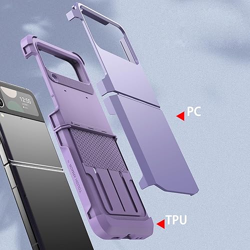 Miniatura 5 de Asuwish Compatible con Samsung Galaxy Z Flip 4 5G 2022, accesorios para celda, resistente, delgada, de goma, protectora de policarbonato duro, funda