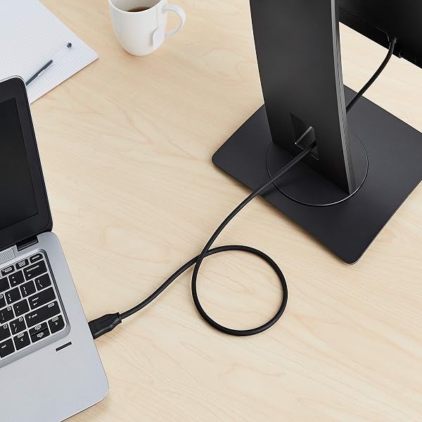 Amazon Basics DisplayPort to DisplayPort 1.4 Cable with 4K@120Hz Video Resolution 8K@60Hz HDR Support 0.9m Black - 5