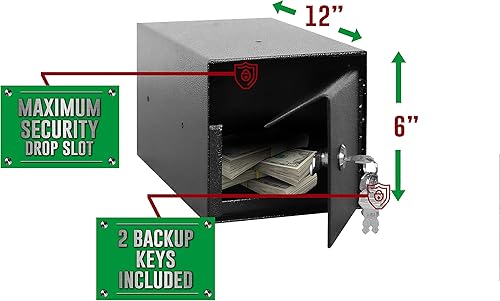 Miniatura 2 de Templeton Safes Cajas fuertes de depósito con cerradura de llave, cerradura única, 4 llaves incluidas