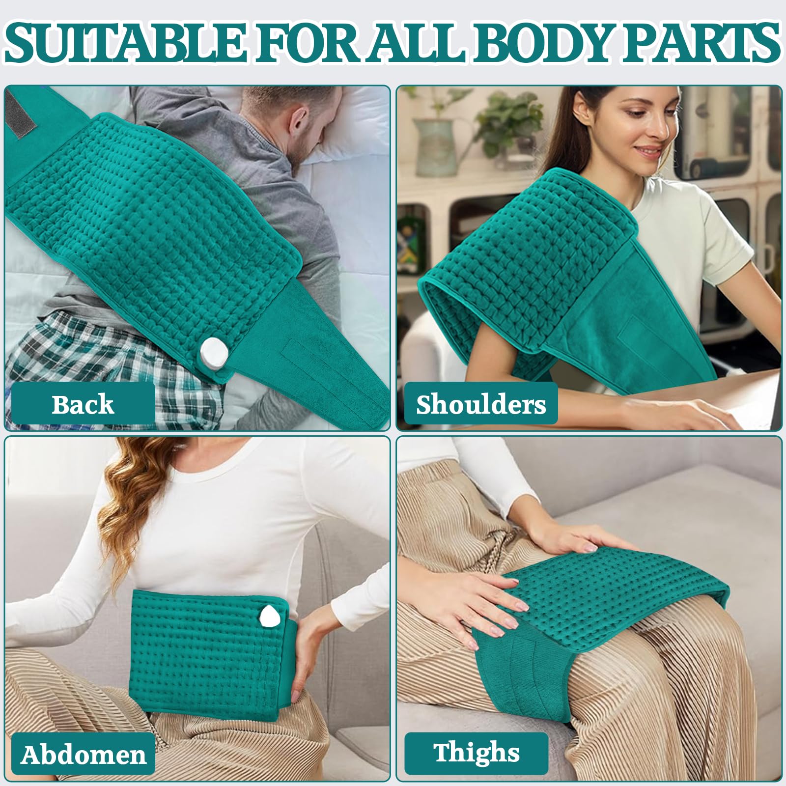 Manta Eléctrica Lumbar,125x30cm (Zona Calefactable 59x30cm),con 9 Niveles de Temperatura,4 Temporizadores,Apagado Automático,Lavable,Almohadilla Térmica Eléctrica para Espalda/Cuello/Abdomen