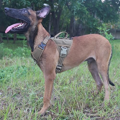 Miniatura 2 de ICEFANG GN8 Arnés táctico para perro de movimiento rápido con 2 hebillas de metal para perros de gran tamaño, chaleco reflectante K9, clip de correa