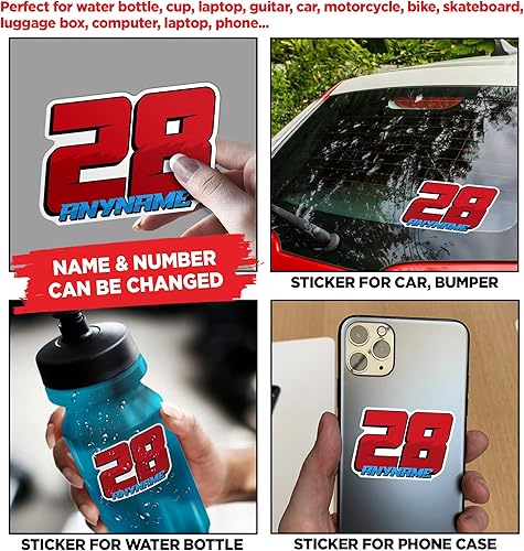 Miniatura 5 de Adhesivo de carreras personalizado, nombre de carreras, número, texto, autos, parachoques, calcomanías de vinilo impermeable para laptop, botella de