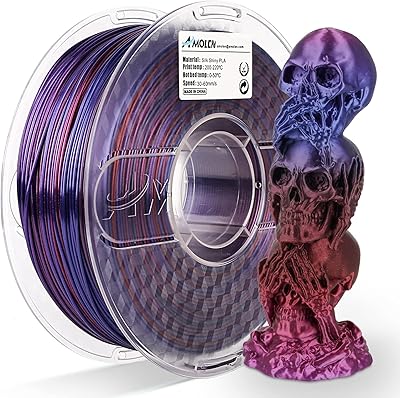 18 – AMOLEN PLA 3D Printer Filament, PLA 1.75mm Silk Shiny Gradient Blue Purple Shiny Red Filament, 3D Printing Filament 1KG/2.2lb