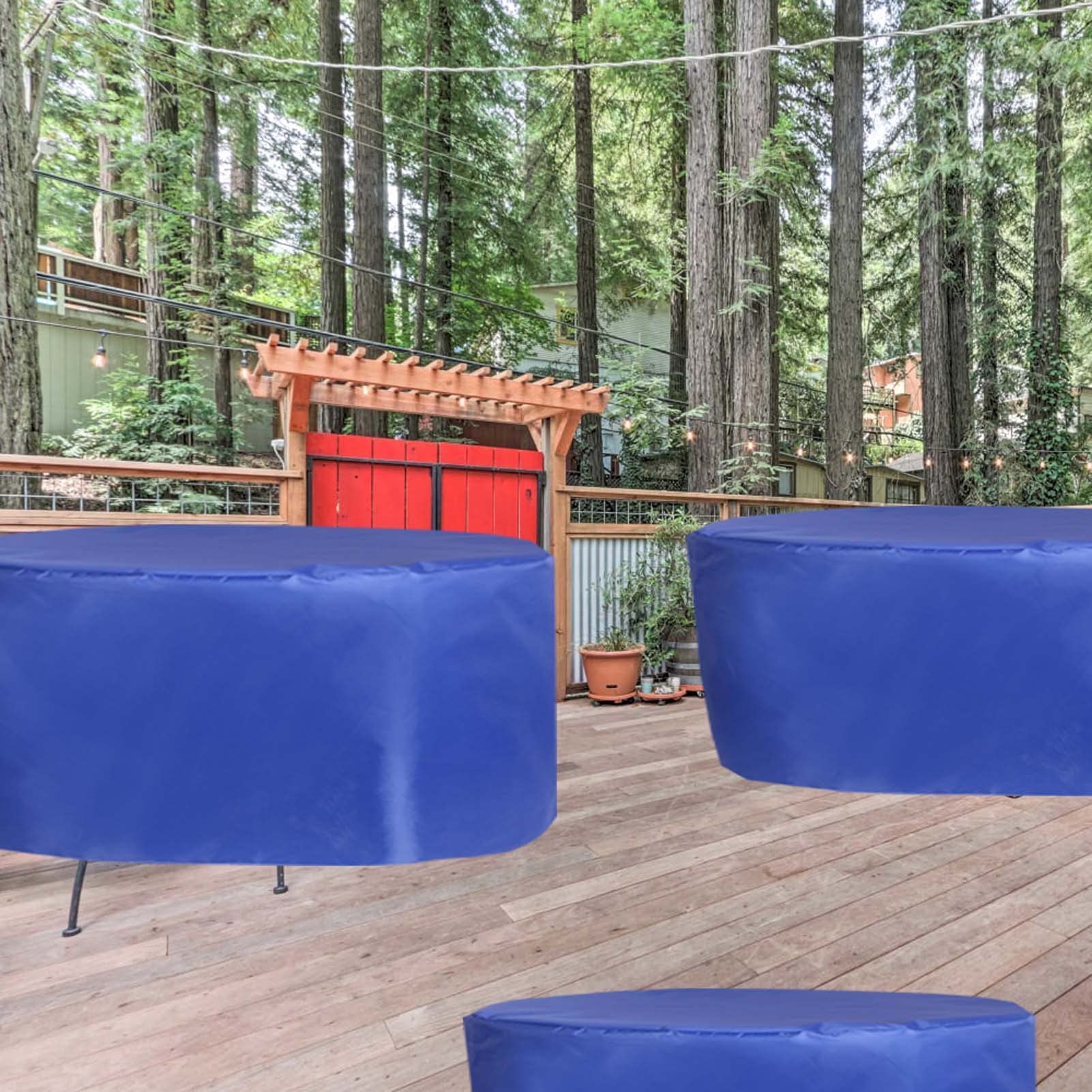 240 x 90 cm futrzany pokrowiec na patio, wodoodporny okrągły stół i krzesła na zewnątrz, pokrowiec na stół i krzesła na zewnątrz, pokrowiec na krzesła stołowe
