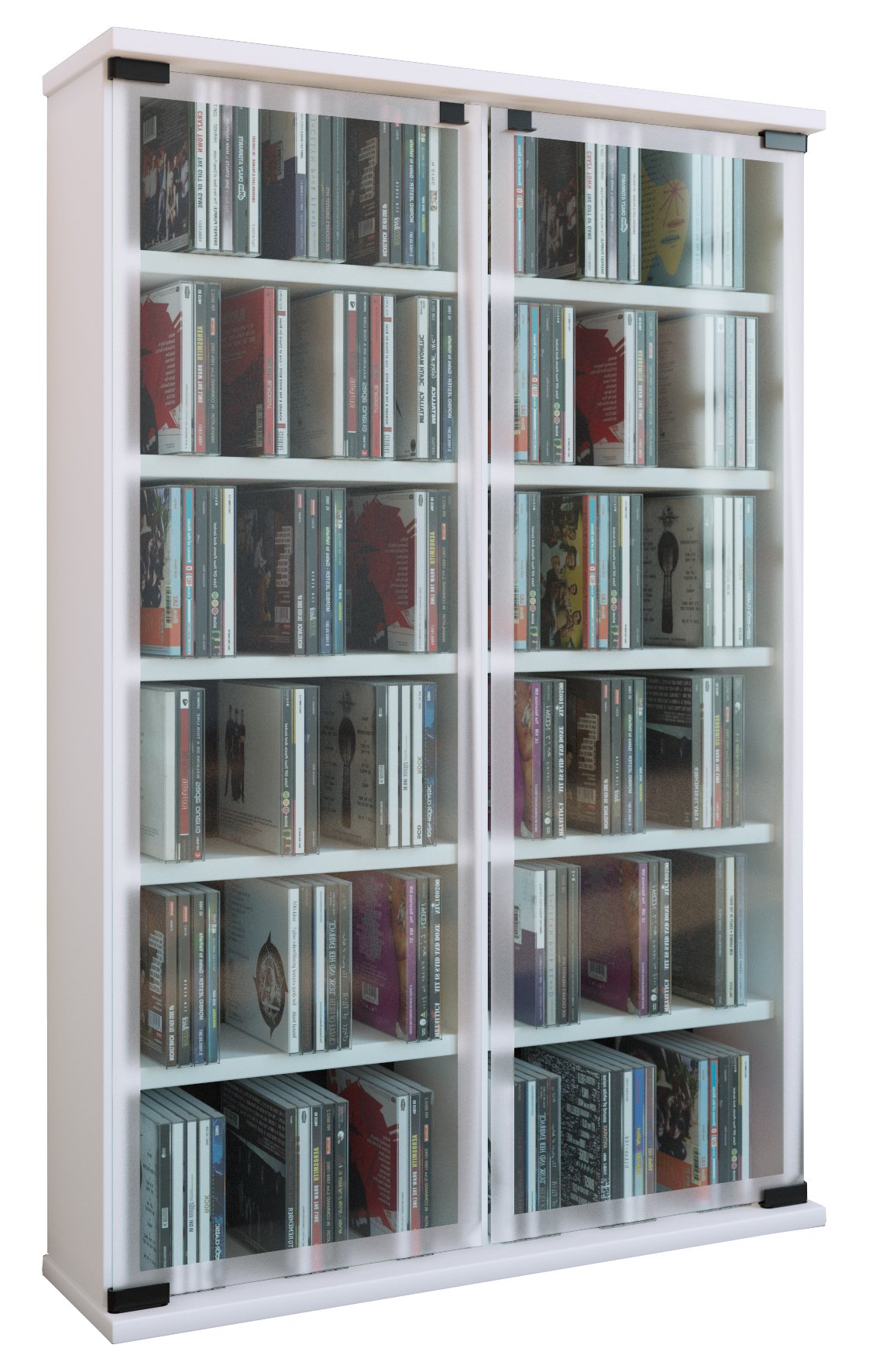 VCM Regal DVD CD Rack Medienregal Medienschrank Aufbewahrung Holzregal Standregal Schrank Möbel Bluray Weiß "Galerie"