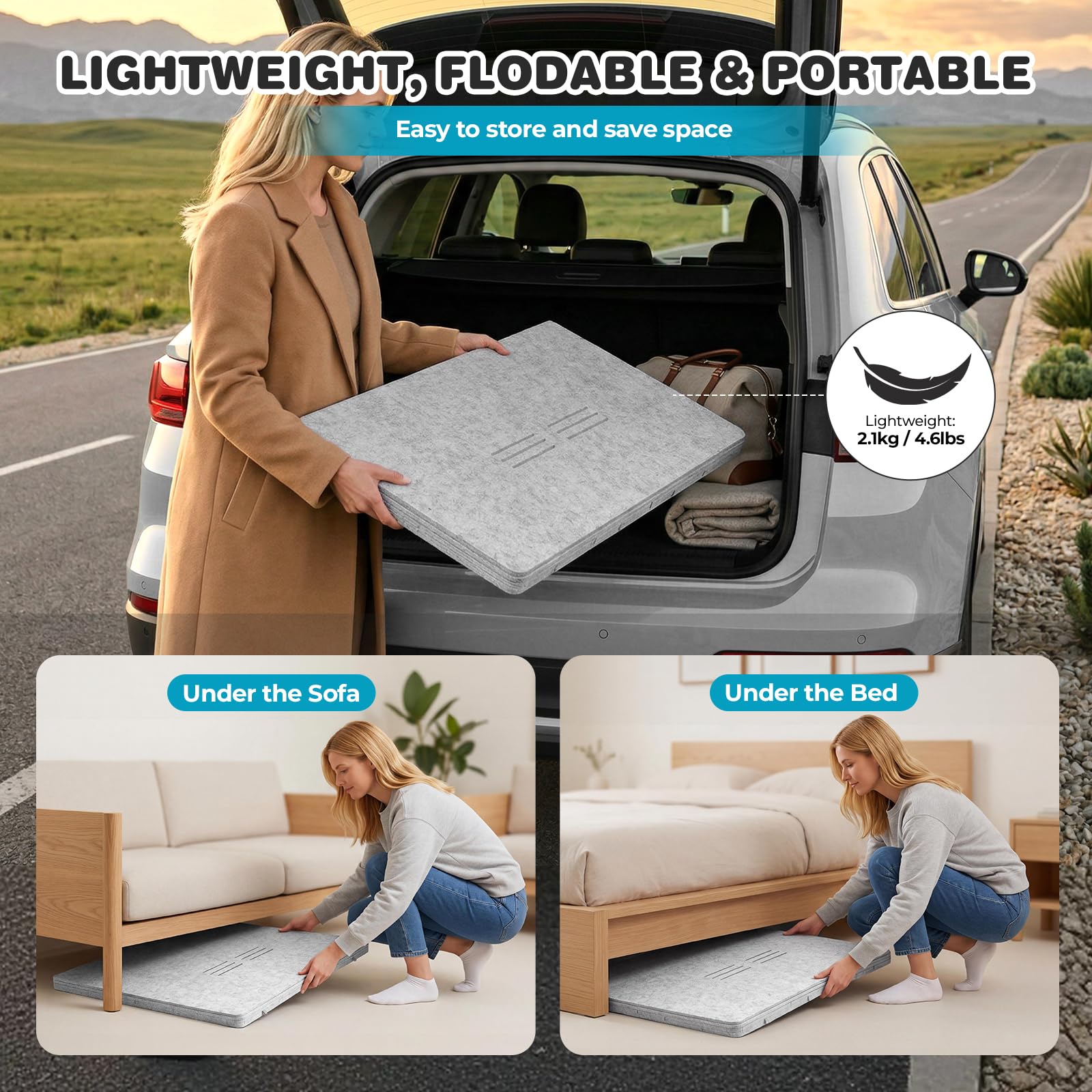 Tablero inclinable para Rompecabezas de 1000 Piezas con Soporte y Cubierta 2 en 1, Mesa de Fieltro Ultraligera y portátil con 8 cajones y 3 ángulos Ajustables