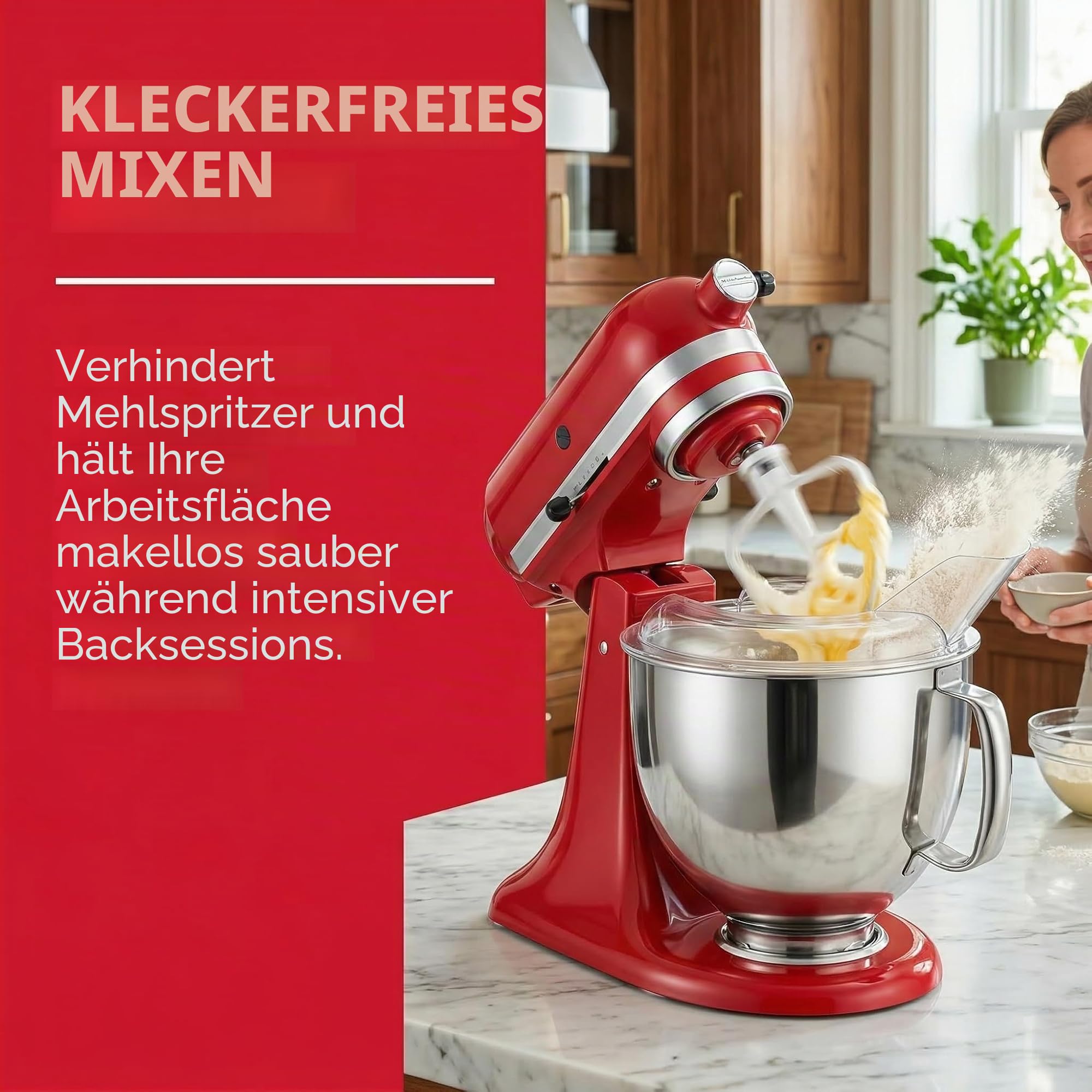 Spritzschutz Kompatibel mit Kitchenaid 4,5-5 Quart Stand Mixer Transparenter Spritzschutz Mixer Schüssel für Edelstahlschüssel Holzschüsseln Mixerzubehör Standmixer Keramikschalen Glasschalen