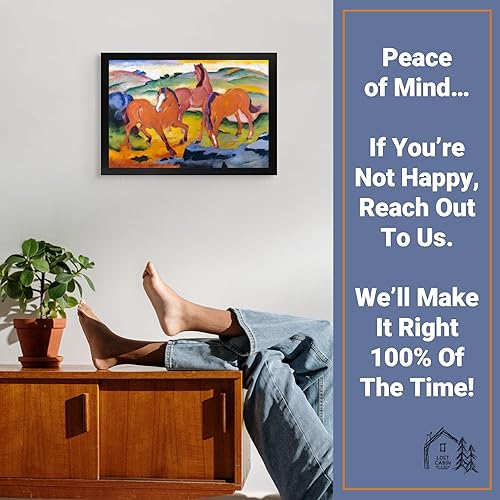 Miniatura 5 de Cabina perdida Pastoreo Caballos IV de Franz Marc Imprimir Marco plano negro Reproducción de pintura de obras de arte finas Póster enmarcado para