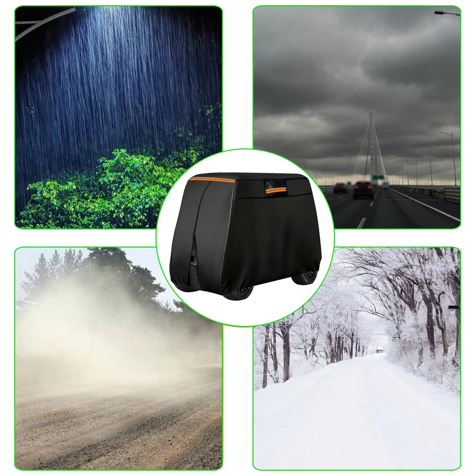 Housse Voiture Golf Compatible avec HDK D5-Ranger 6, 6 Seat,Protection Toutes,résistante à la poussière,Soleil,Vent,Neige Gel,étanche,avec Fermeture éclair