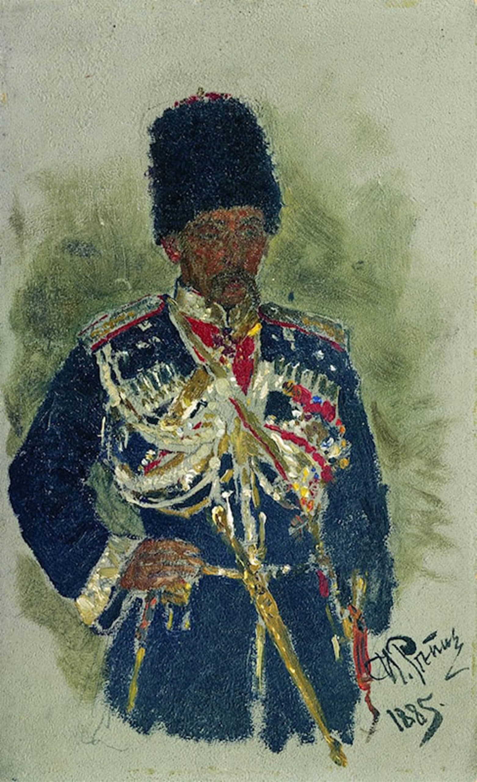 ARTXLXXBN Famous Painting Canvas Artwork Graffiti Print Sketch of General P.a. Cherevin by Il Ya Repin Portrait Canvas Image for Home Decor 60x90cm