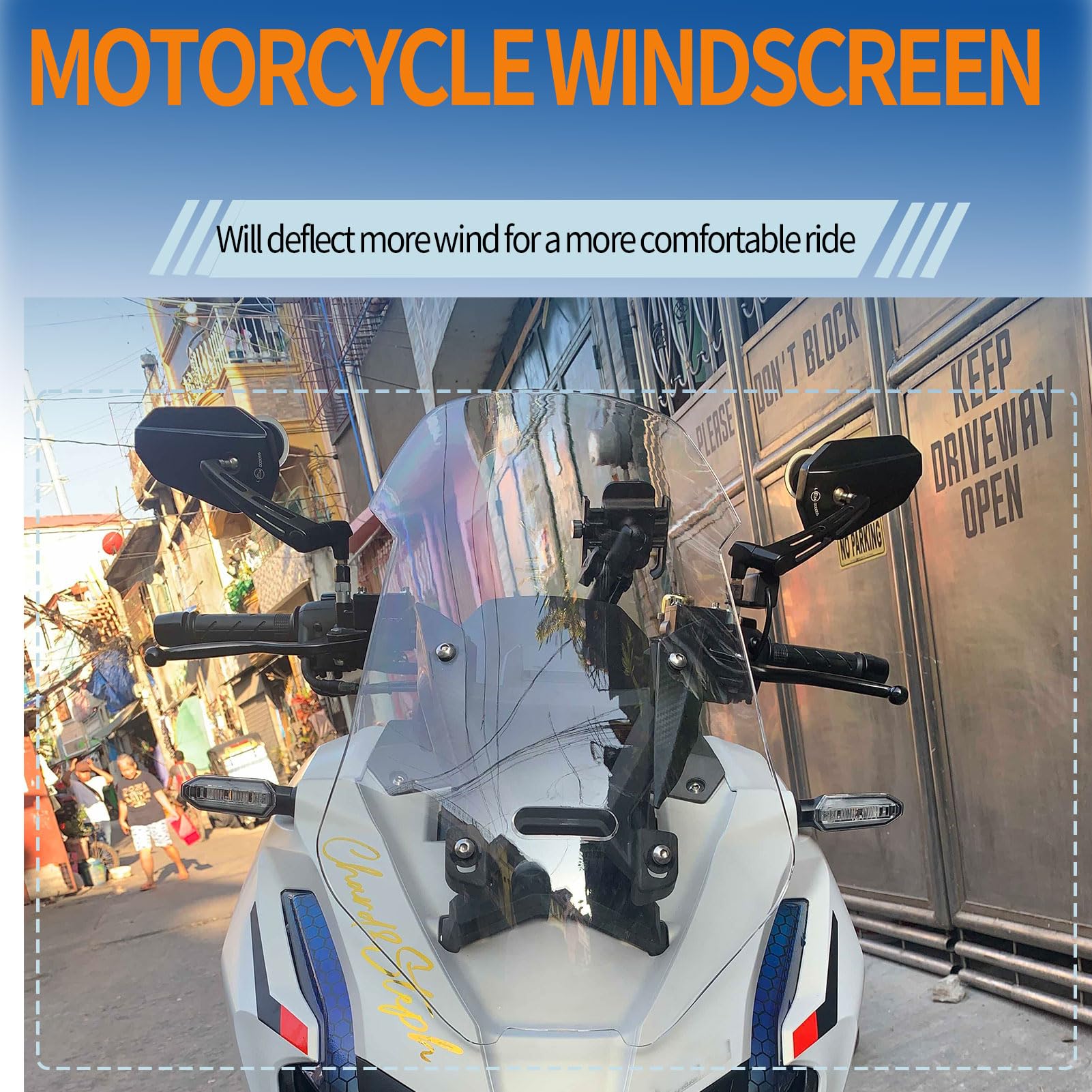 Pare-Brise de Moto, déflecteur de Vent, carénage Avant, visière, visière, adapté pour ADV 150 (2019-2023) ADV 160 (2023-2024), pièces de Pare-Brise, Accessoires (Fumée Noire)