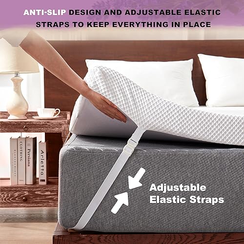 Miniatura 5 de GRT Cubrecolchón de espuma viscoelástica de 3 pulgadas, tamaño King, cubrecolchón refrescante con funda de bambú extraíble, suave y transpirable con