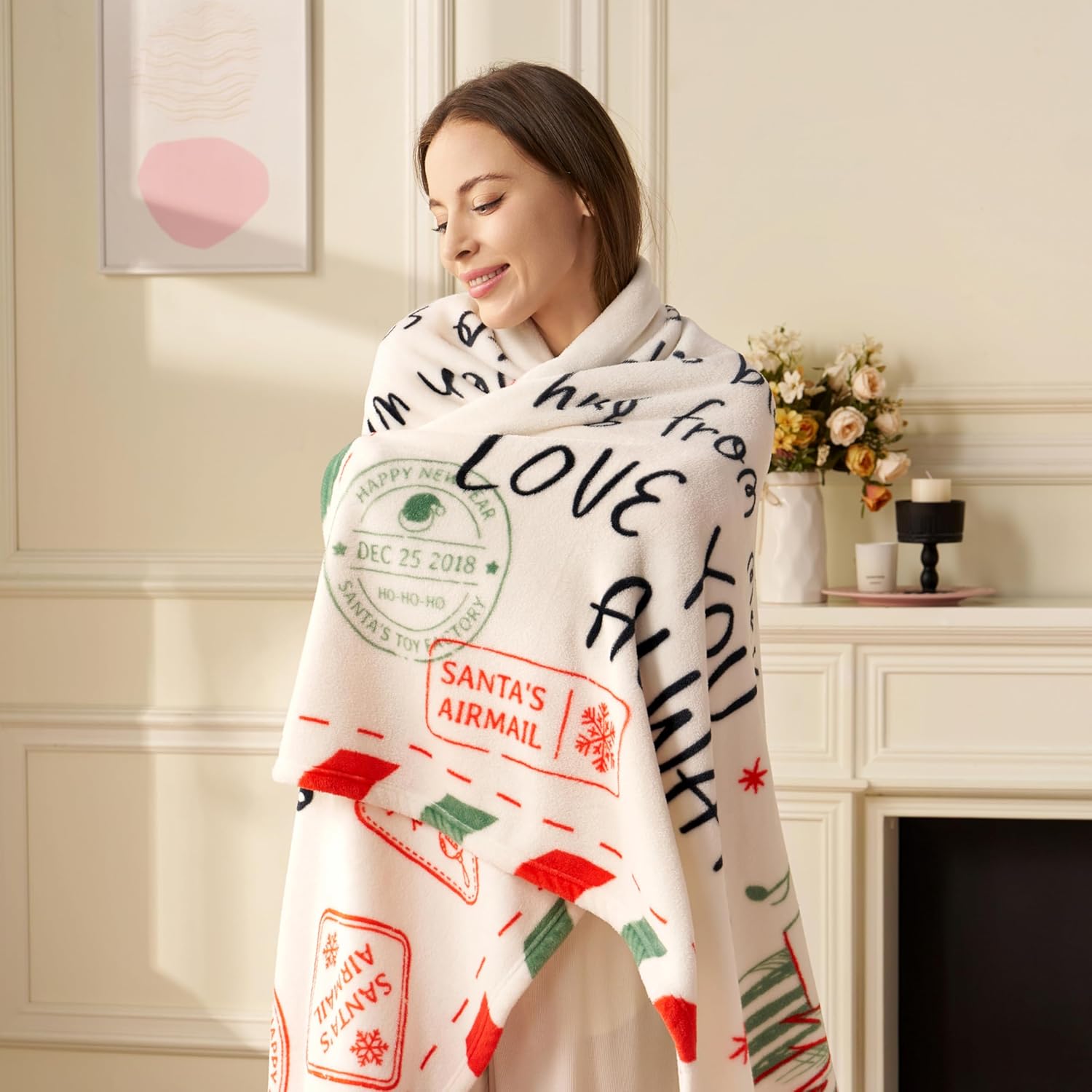 Joiedomi Gifts for Mom Blanket Birthday Gift from Daughter Son Soft Flannel Throw Blanket Presents for Mother's Day Valentines Day Christmas 50" x 60" Green - Image 8